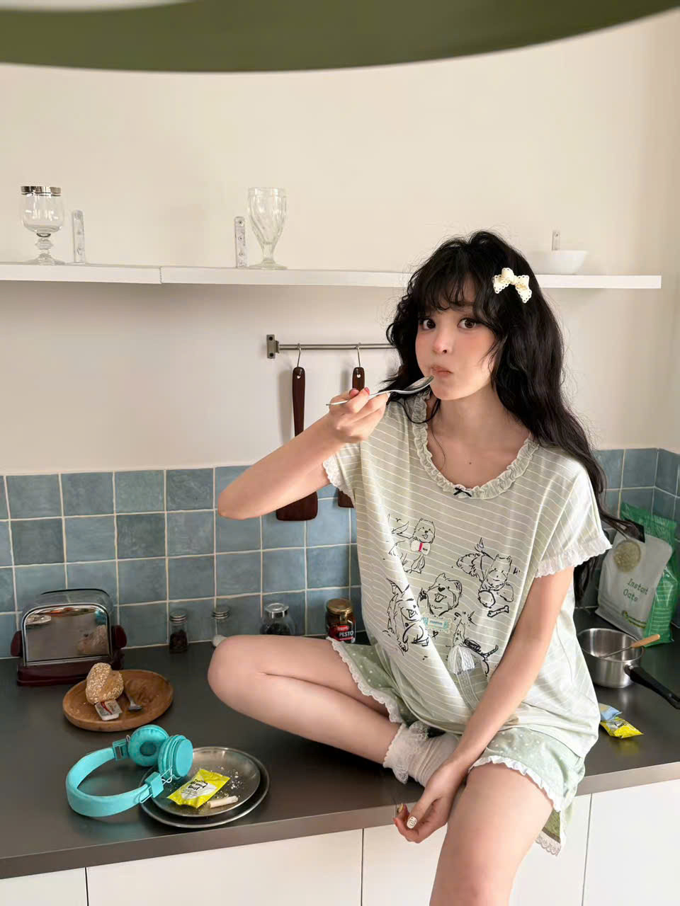 Bộ xanh ngắn tay — Mát nhẹ mỗi ngày